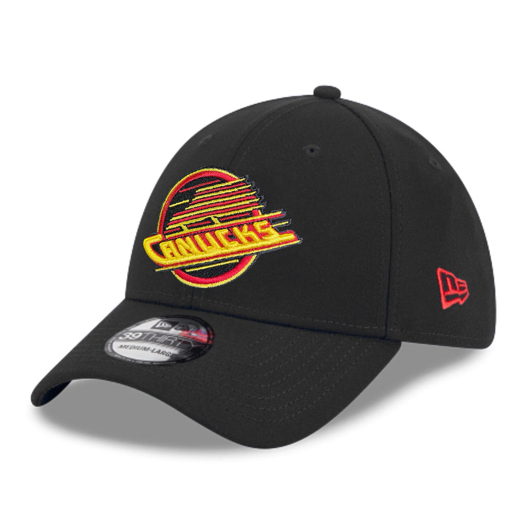 Vancouver Canucks NHL New Era Men Black 39Thirty Team Classic Stretch Fit Hat product image 1, provided for visual reference