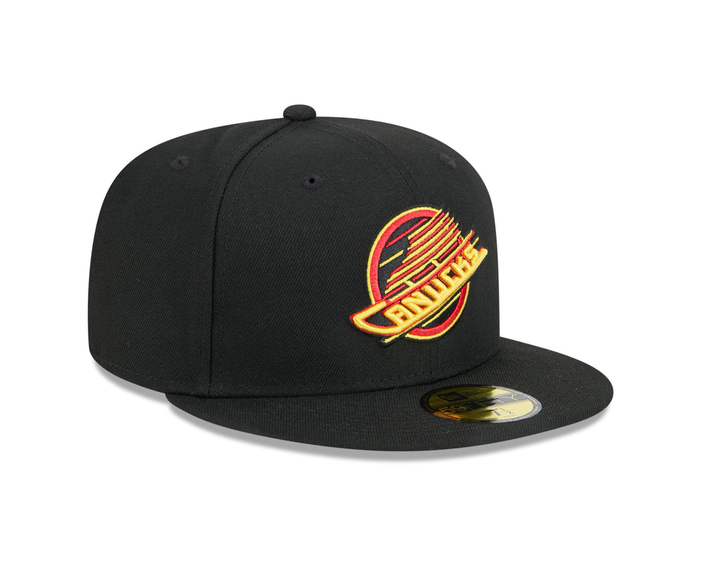 Vancouver Canucks NHL New Era Men Black 59Fifty Core Fitted Hat product image 4, provided for visual reference and product