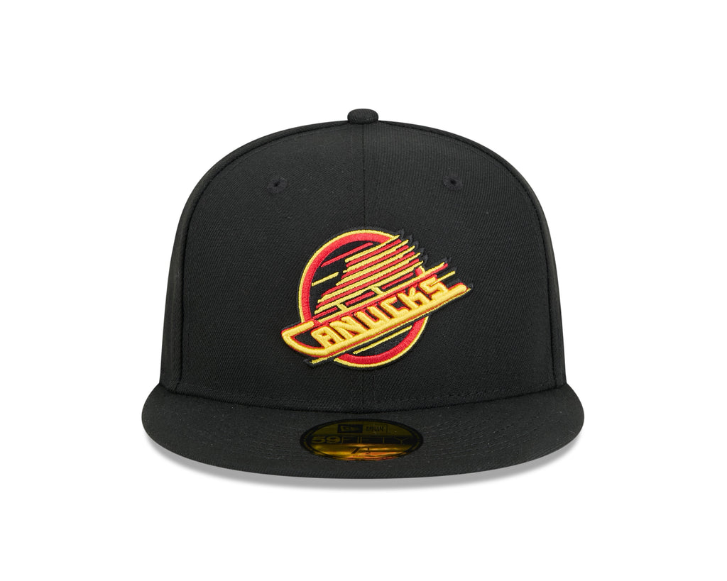 Vancouver Canucks NHL New Era Men Black 59Fifty Core Fitted Hat product image 3, provided for visual reference and product