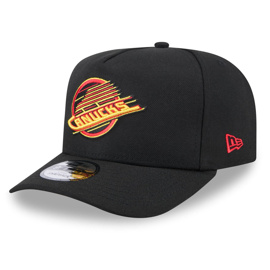 Vancouver Canucks NHL New Era Men Black 9Fifty A-Frame Snapback product image 1, provided for visual reference and product