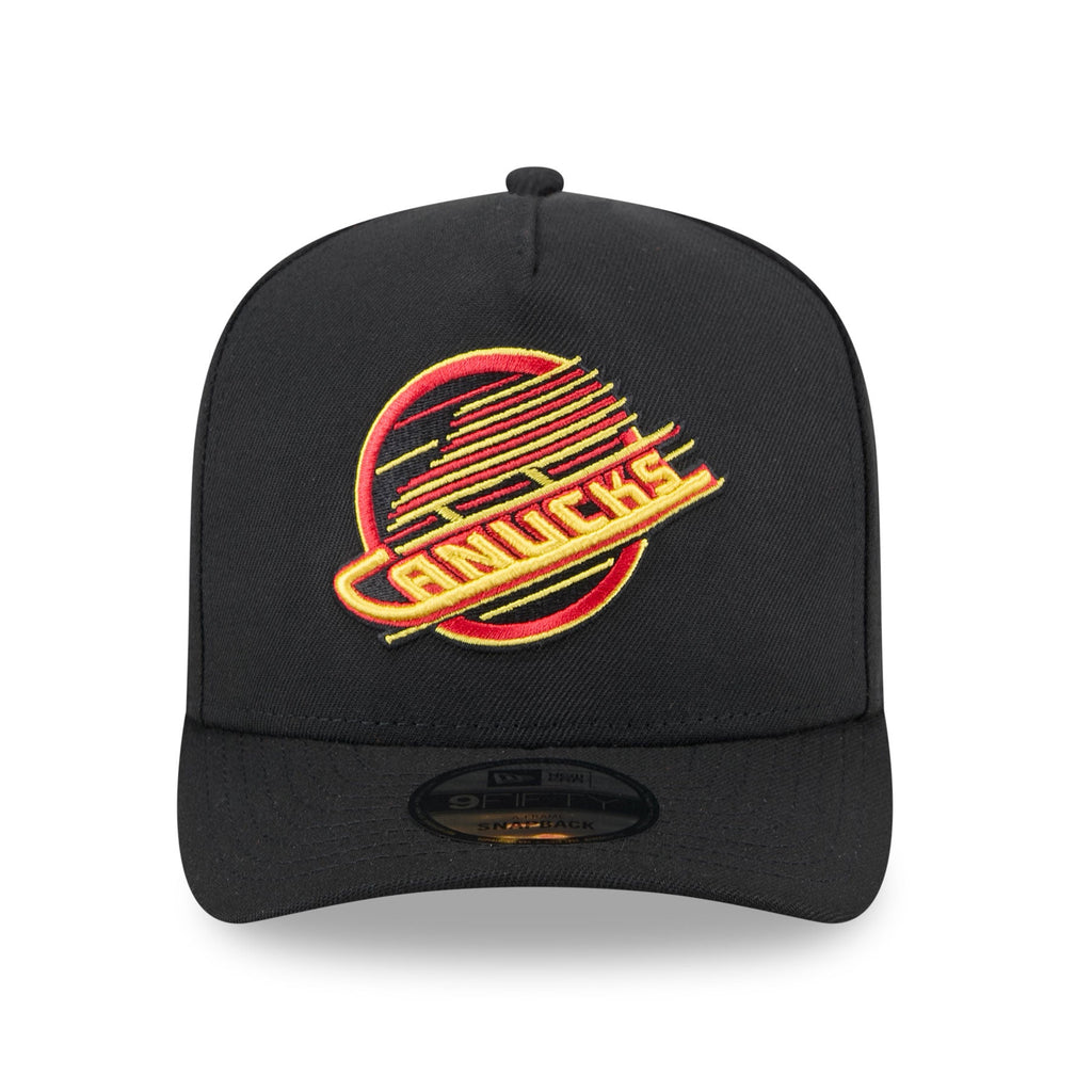 Vancouver Canucks NHL New Era Men Black 9Fifty A-Frame Snapback product image 4, provided for visual reference and product