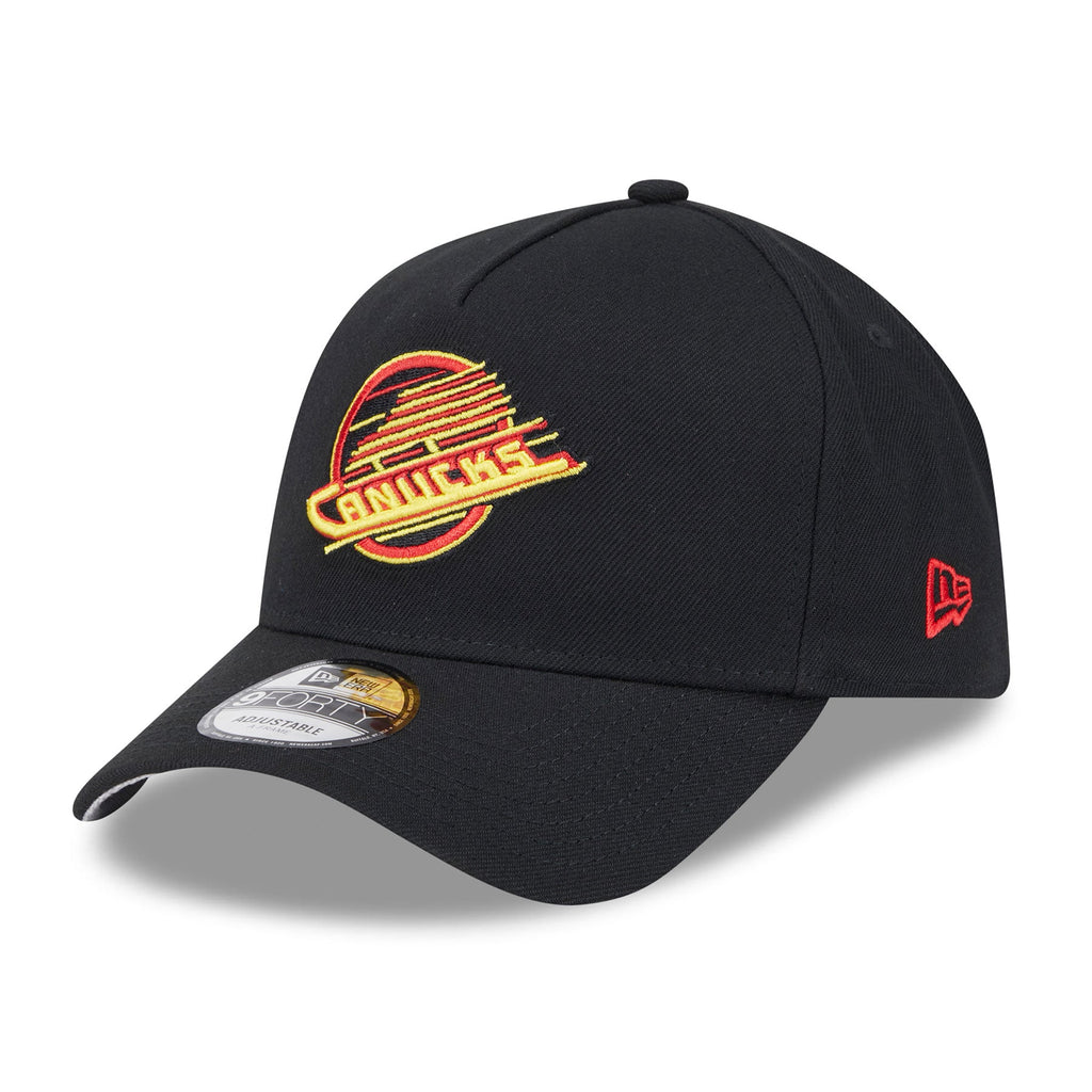 Vancouver Canucks NHL New Era Men Black 9Forty A-Frame Snapback product image 1, provided for visual reference and product