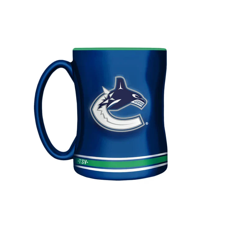 Vancouver Canucks NHL TSV 14oz Blue Sculpted Mug product image 1, provided for visual reference and product detail review