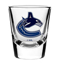 Vancouver Canucks NHL TSV 2oz Round Shot Glass product image 1, provided for visual reference and product detail review