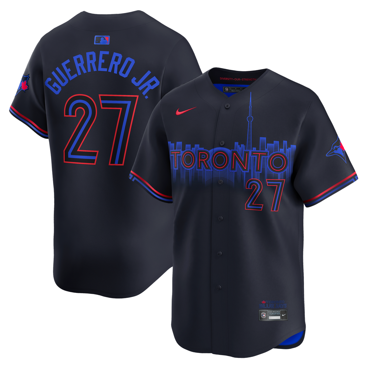 Vladimir Guerrero Jr. Toronto Blue Jays MLB Nike Men Black City Connect Limited Jersey product image 3, provided for visual