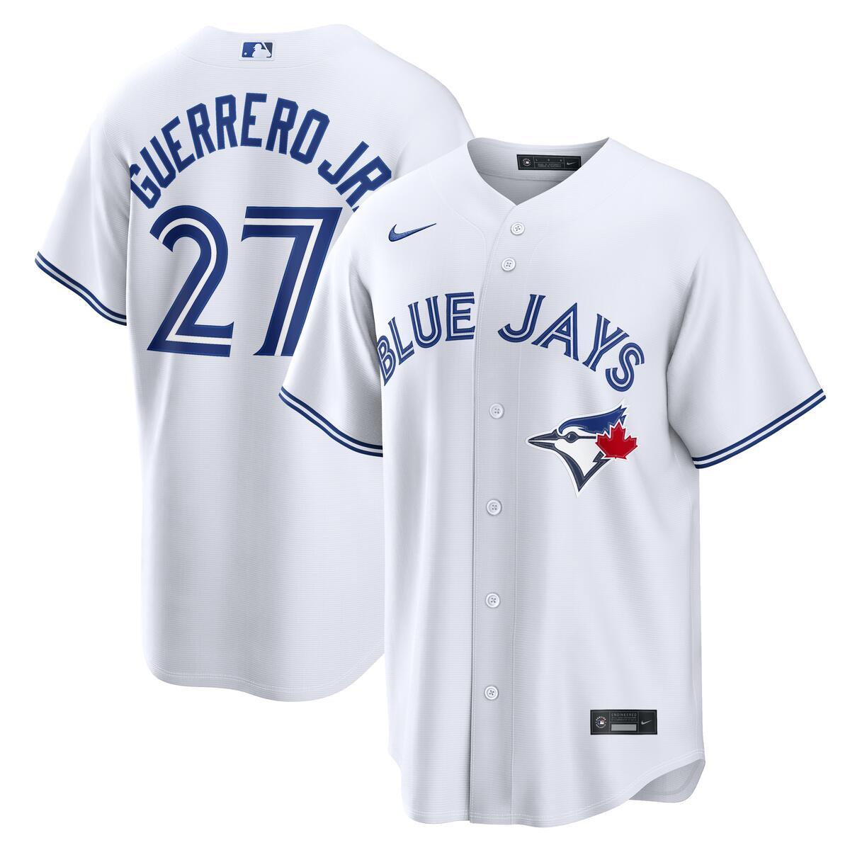 Vladimir Guerrero Jr. Toronto Blue Jays MLB Nike Men White Replica Jersey product image 3, provided for visual reference and