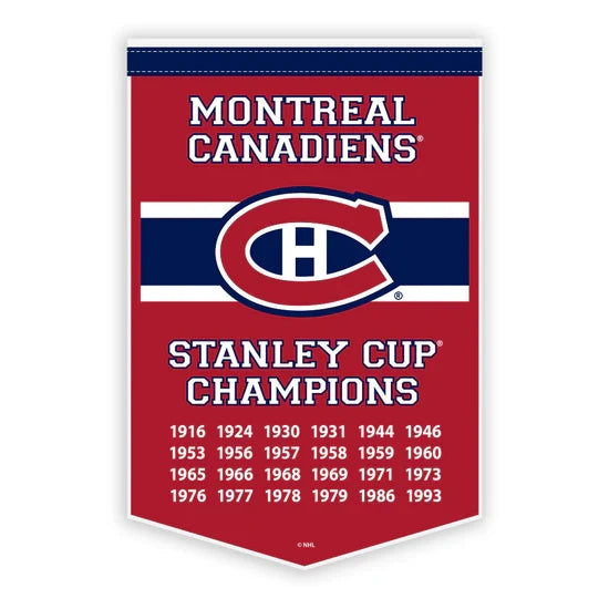 Montreal Canadiens NHL 15"x24" Felt Dynasty Team Banner product image 1, provided for visual reference and product detail