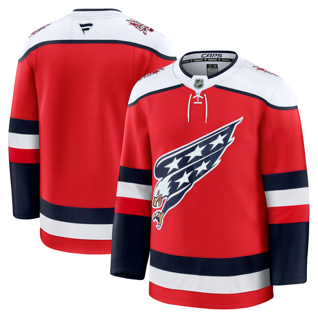 Washington Capitals NHL Fanatics Branded Men Red Alternate Premium Jersey product image 3, provided for visual reference and