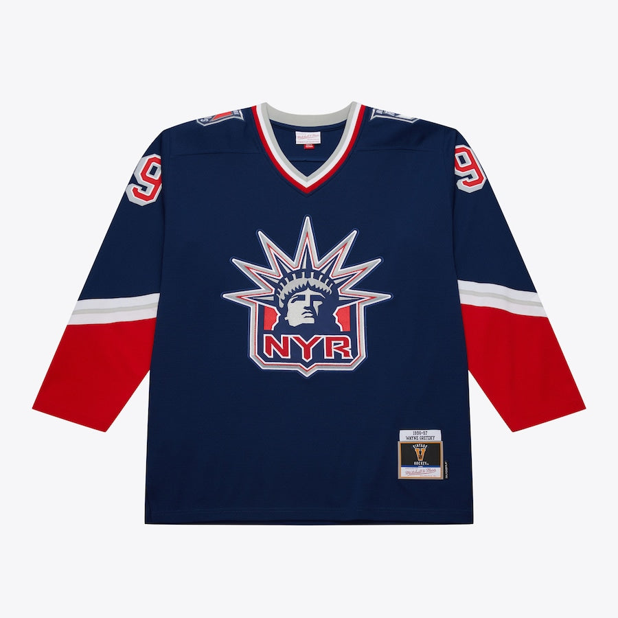 Wayne Gretzky New York Rangers NHL Mitchell & Ness Men Navy 1996 Power Play Alternate Authentic Jersey product image 2,