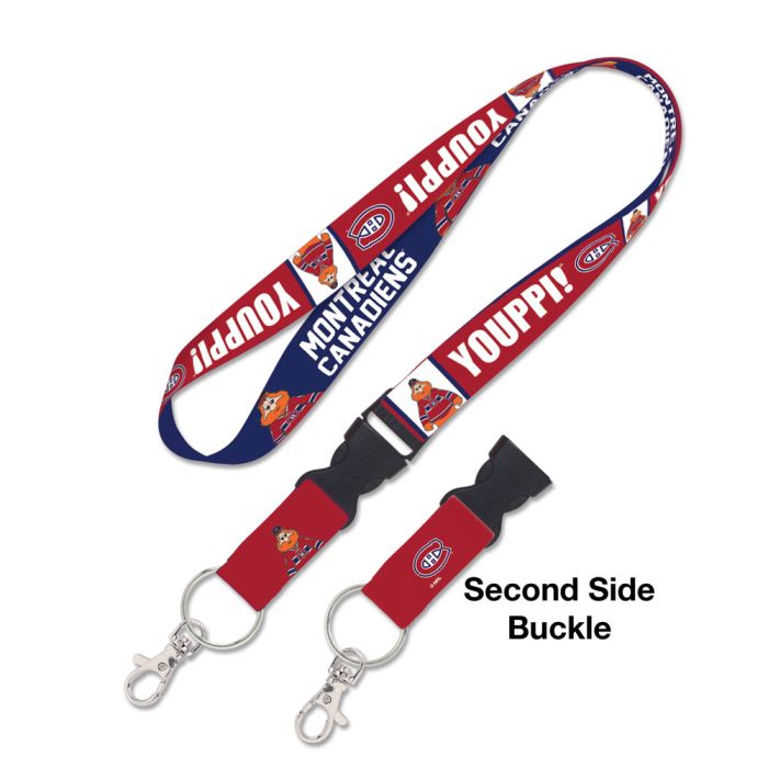 Youppi Montreal Canadiens NHL WinCraft Lanyard with Detachable Buckle product image 1, provided for visual reference and