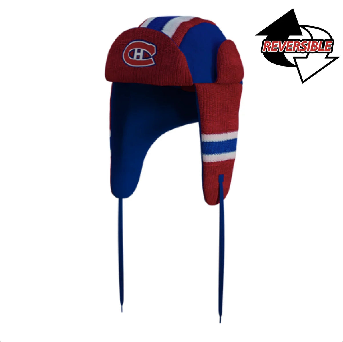 Montreal Canadiens NHL Hockey Sockey Men Red Reversible Trapper product image 1, provided for visual reference and product