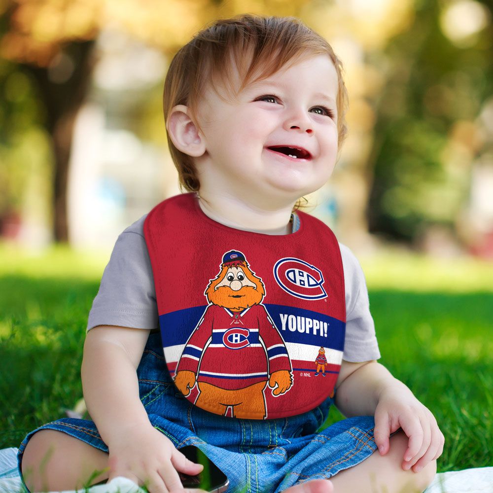 Youppi Montreal Canadiens NHL WinCraft Little Fan All Pro Baby Bib product image 3, provided for visual reference and