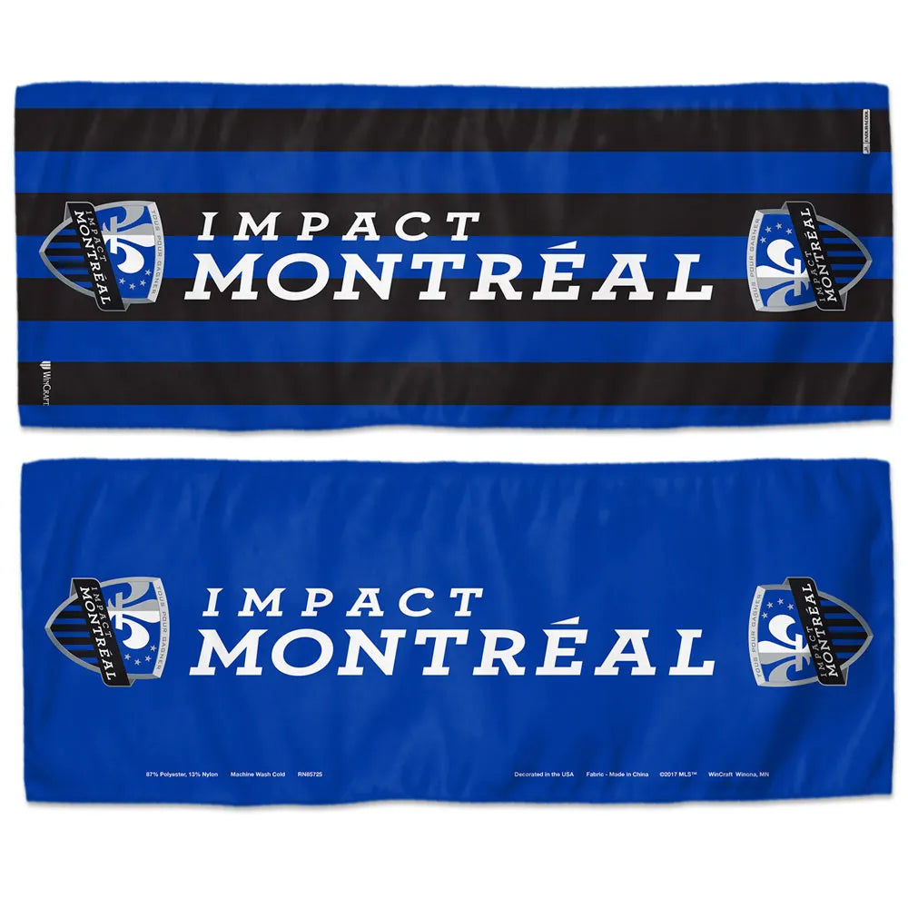CF Montreal MLS Wincraft Royal Cooling Towel 12" x 30" product image 1, provided for visual reference and product detail