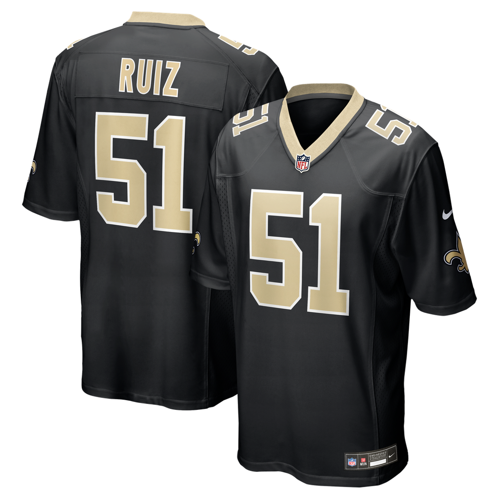 New Orleans Saints Cesar Ruiz Nike Black Game Jersey product image 1