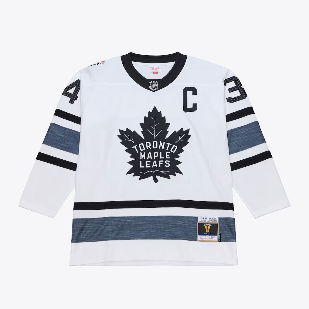 Auston Matthews Toronto Maple Leafs NHL Mitchell & Ness Men White Black 2019 All-Star Power Play Authentic Jersey product