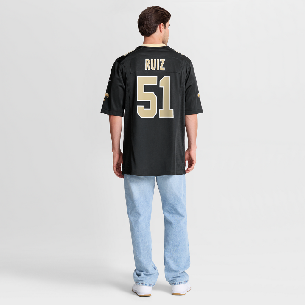 New Orleans Saints Cesar Ruiz Nike Black Game Jersey product image 8