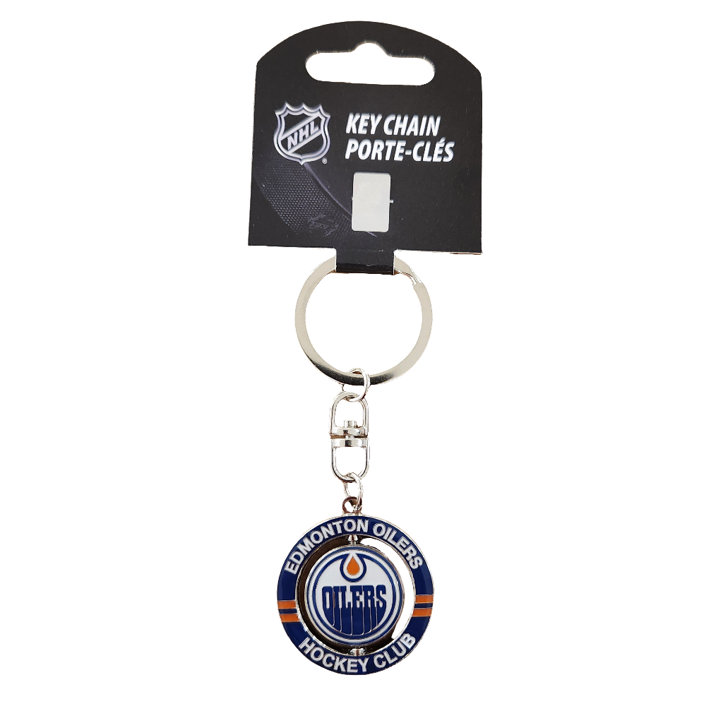 Edmonton Oilers NHL TSV Spinner Keychain product image 1, provided for visual reference and product detail review