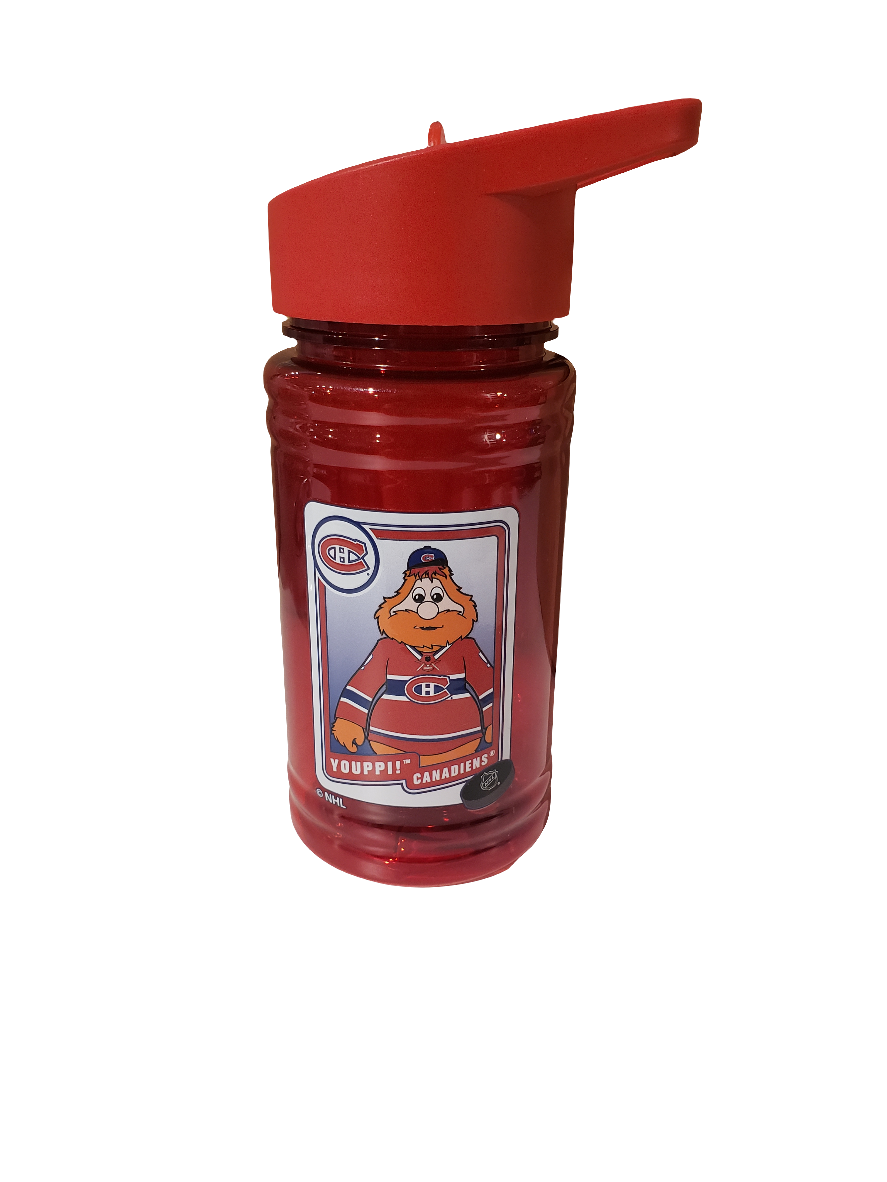 Youppi Montreal Canadiens Kids NHL TSV Red 16oz Plastic Water Bottle Straw Lid product image 1, provided for visual
