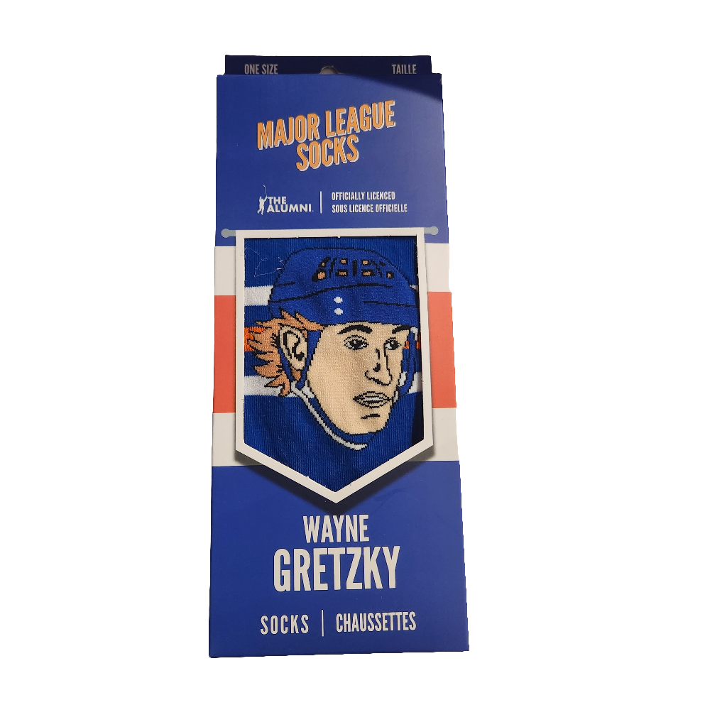 Wayne Gretzky Edmonton Oilers NHL Major League Socks Men Royal Crew Socks product image 2, provided for visual reference and