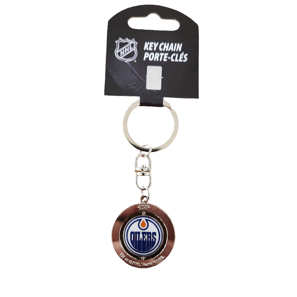 Edmonton Oilers NHL TSV Spinner Keychain product image 2, provided for visual reference and product detail review