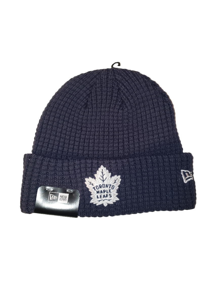 Toronto Maple Leafs NHL New Era Men Navy Waffle Beanie Knit Hat product image 1, provided for visual reference and product