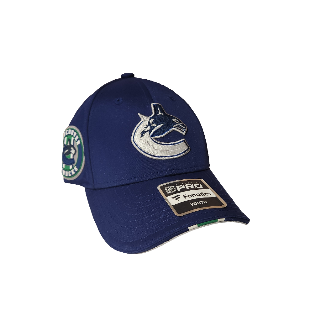 Vancouver Canucks NHL Fanatics Branded Youth Navy 2025 Draft Podium Authentic Pro Hat product image 1, provided for visual