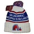 Quebec Nordiques NHL American Needle Men Cream Pillow Line Cuff Pom Knit product image 1, provided for visual reference and