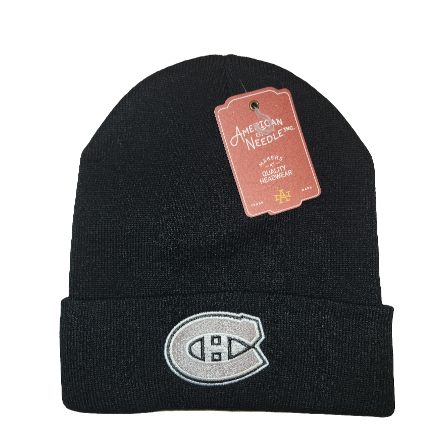 Montreal Canadiens NHL American Needle Men Black Platinum Cuffed Knit Beanie product image 1, provided for visual reference