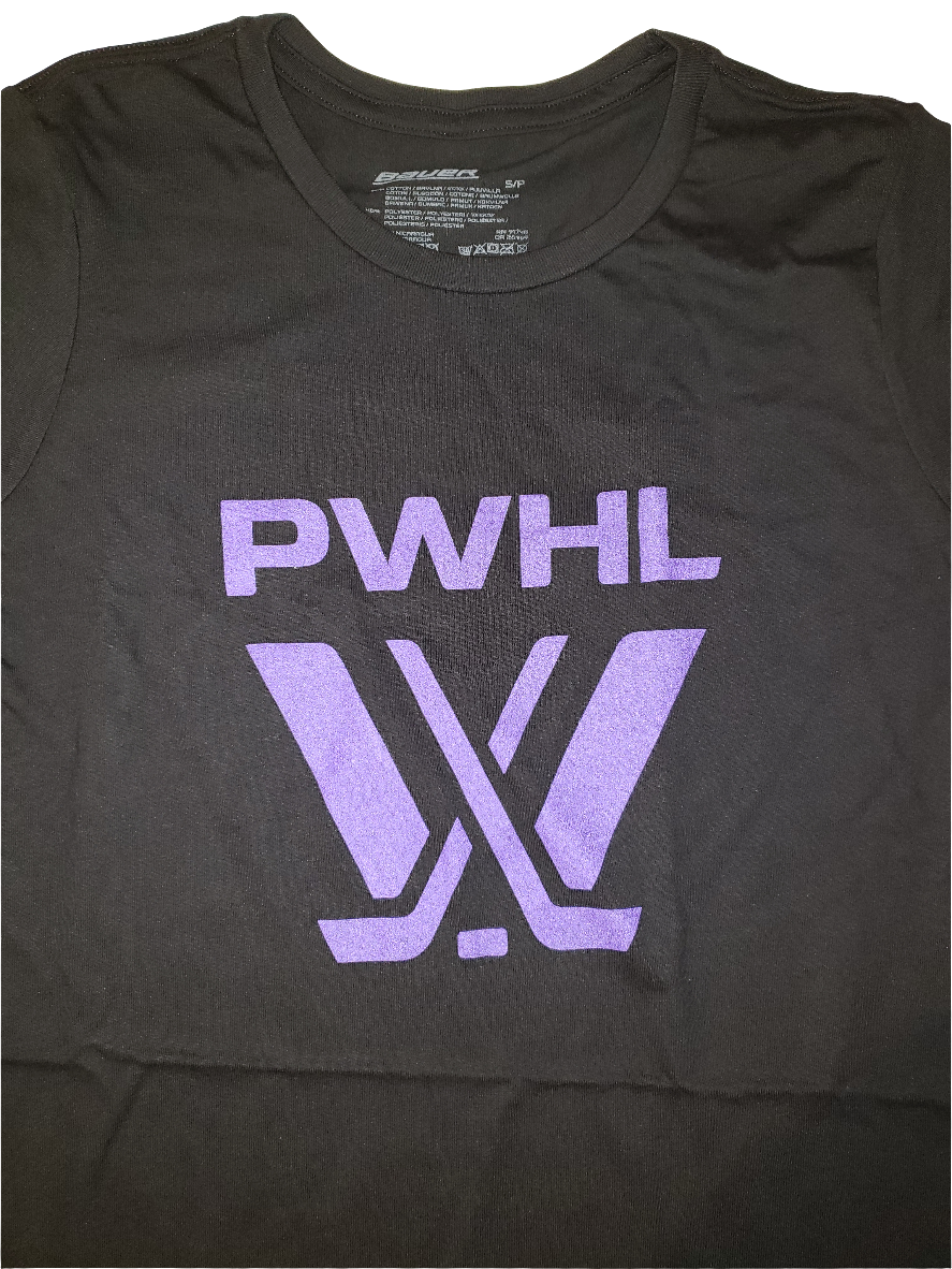 PWHL Bauer Women Black Graphic Logo T-Shirt product image 2, provided for visual reference and product detail review