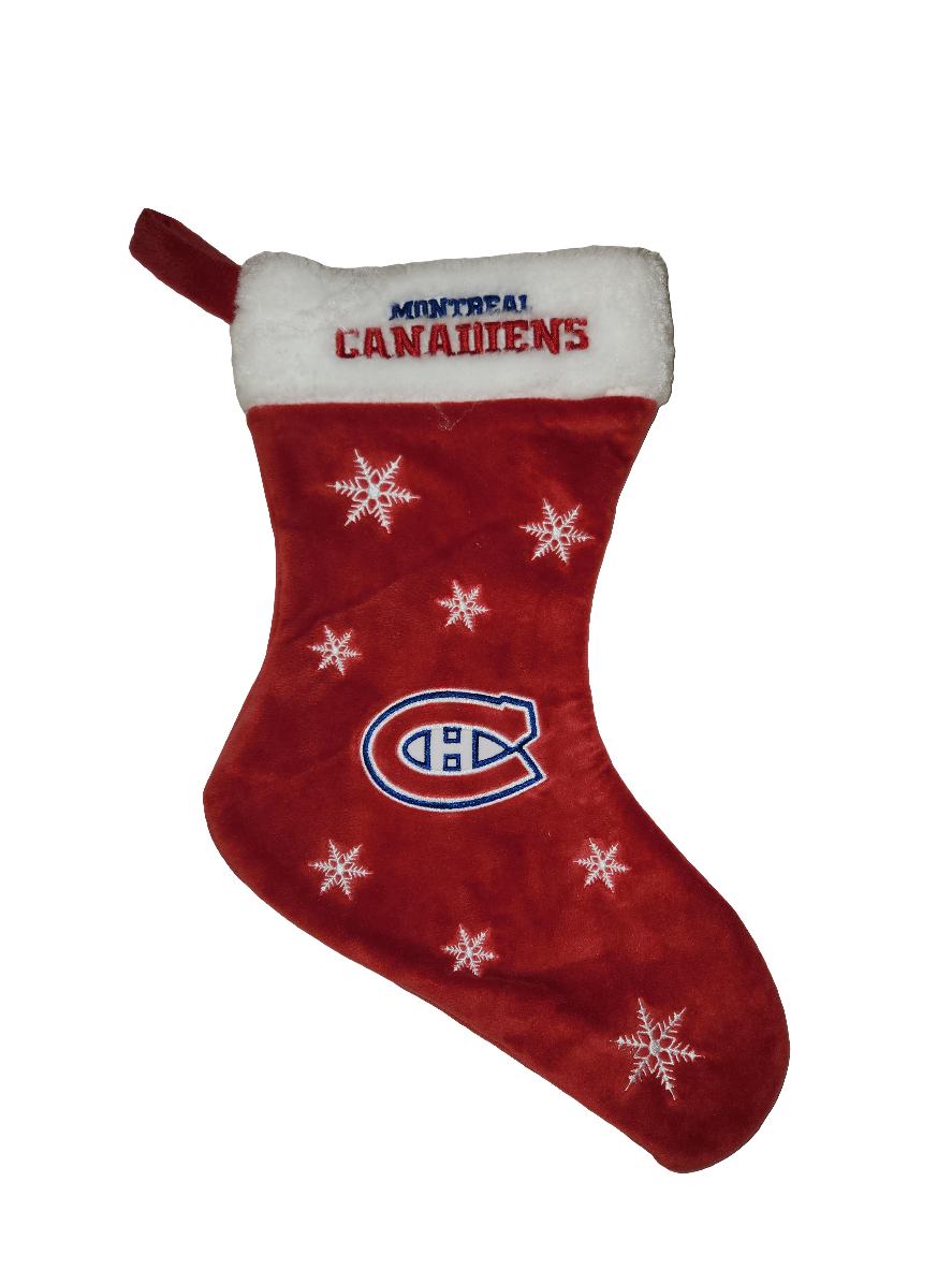 Montreal Canadiens NHL FOCO Red 17" Colorblock Christmas Stocking product image 1, provided for visual reference and product