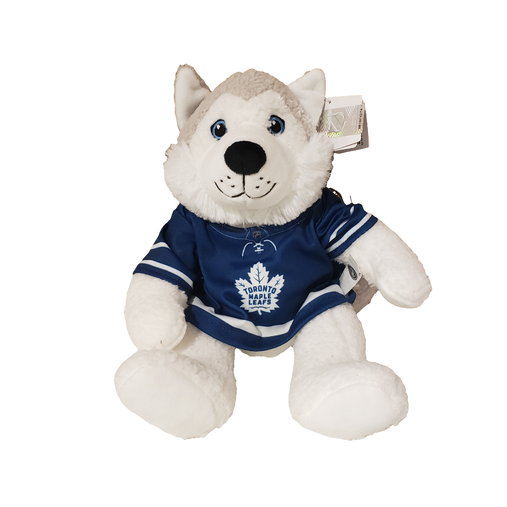 Grey Husky Toronto Maple Leafs NHL Stuffed Animal House 10" Curly Gritter product image 1, provided for visual reference and