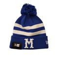 Montreal Royals MiLB New Era Men Royal Blue/White Cuff Pom Knit Hat product image 1, provided for visual reference and