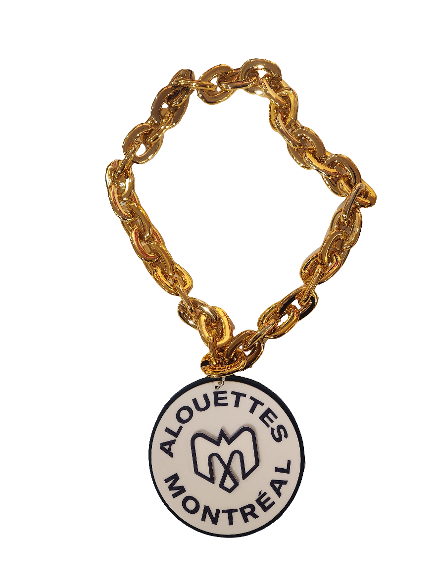 Montreal Alouettes CFL FanFave FanChain Gold Chain Necklace product image 1, provided for visual reference and product