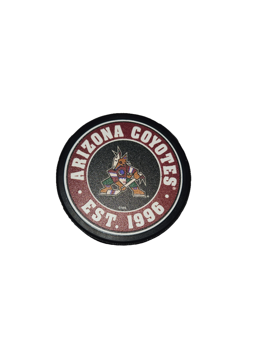 Arizona Coyotes NHL Team Established Hockey Puck product image 1, provided for visual reference and product detail review