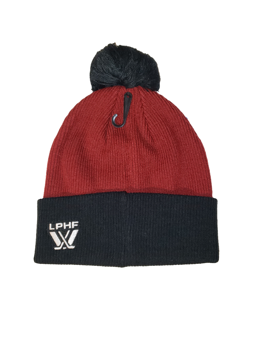 Montreal Victoire PWHL Bauer Unisex Maroon Cuff Pom Knit product image 2, provided for visual reference and product detail