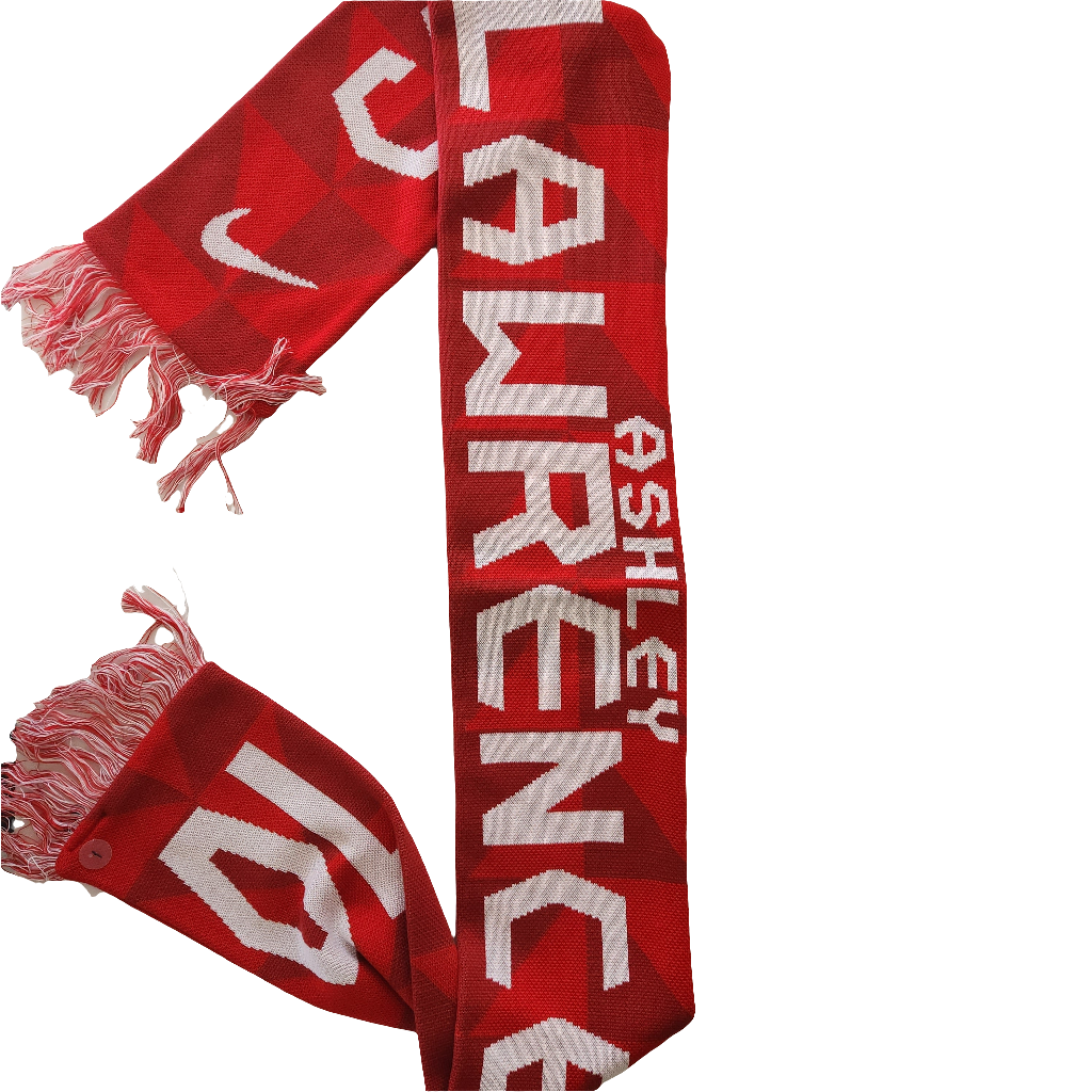 Ashley Lawrence Canada Soccer FIFA Nike Red Jacquard Player Scarf product image 1, provided for visual reference and product