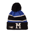 Montreal Royals MiLB New Era Men Black/Royal Blue Cuff Pom Knit Hat product image 1, provided for visual reference and