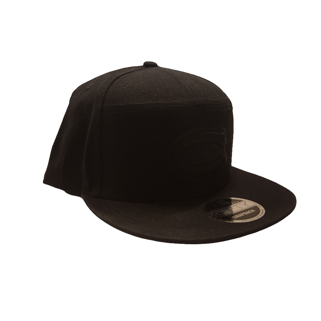 Montreal Canadiens NHL New Era Men Black on Black 9Fifty Split Panel Cotton Canvas Snapback product image 3, provided for