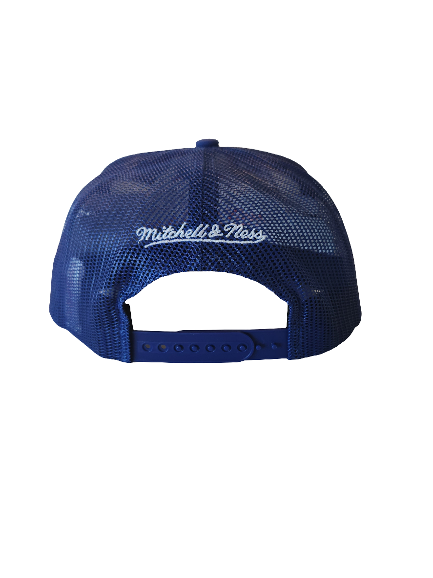 Toronto Blue Jays MLB Mitchell & Ness Men White Gridlock Trucker Adjustable Fit Snapback Hat product image 4, provided for