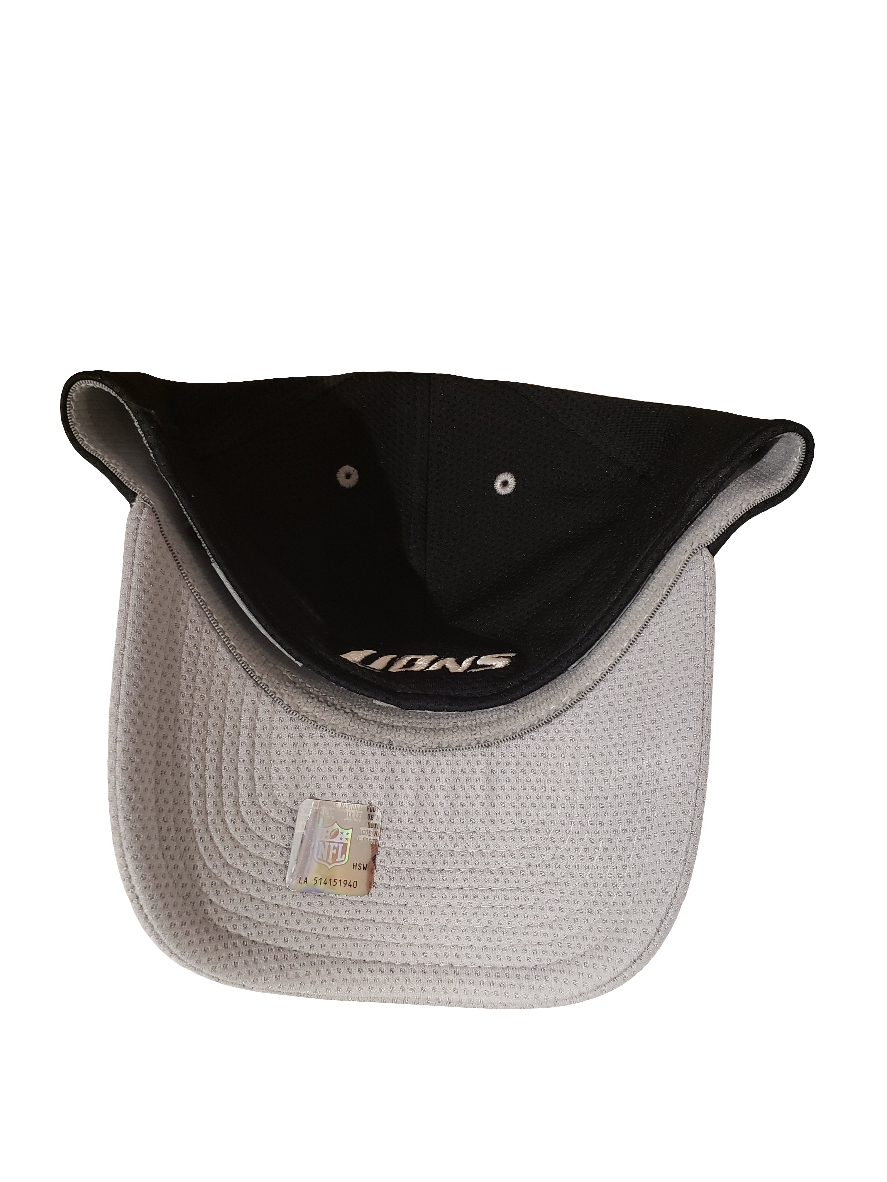 Detroit Lions MLB New Era Men Black Grey 39Thirty Perforated Stretch Fit Hat product image 2, provided for visual reference