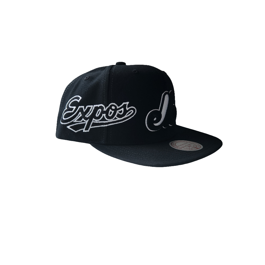 Montreal Expos MLB Mitchell & Ness Men Black Trifecta Cooperstown Original Fit Snapback product image 3, provided for visual