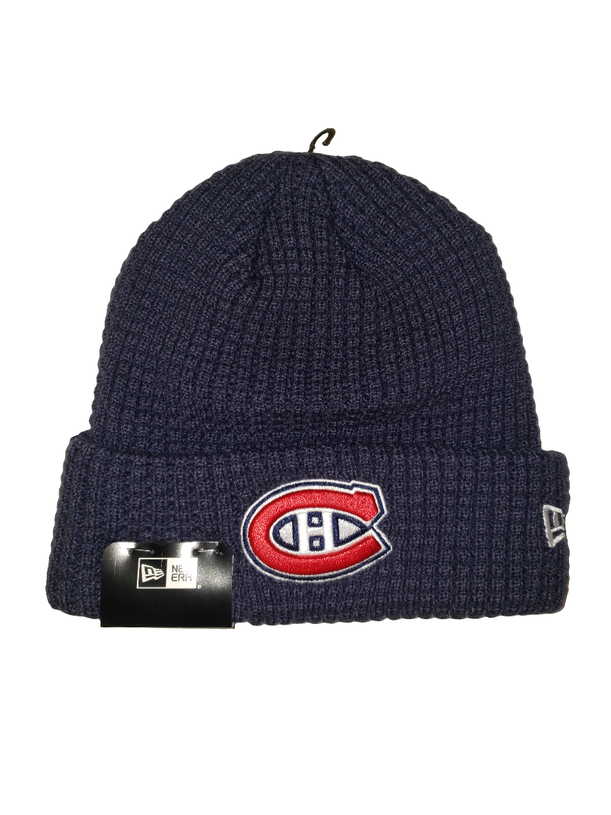 Montreal Canadiens NHL New Era Men Navy Waffle Beanie Knit Hat product image 1, provided for visual reference and product