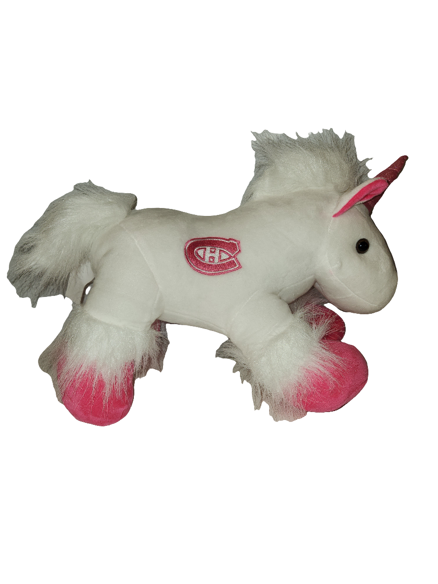 Montreal Canadiens NHL FOCO White Pink Unicorn Plush product image 1, provided for visual reference and product detail review