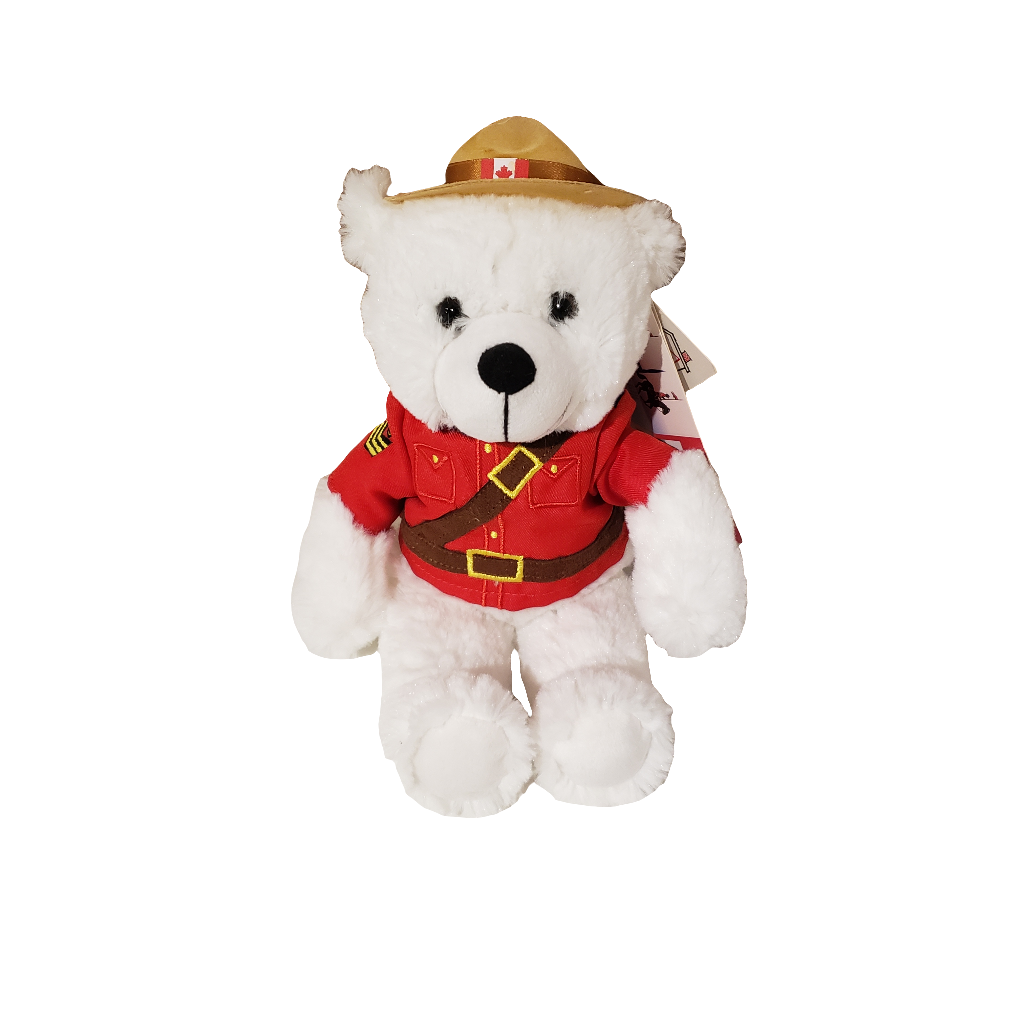 Polar Bear RCMP GRC Stuffed Animal House 10" Curly Gritter product image 1, provided for visual reference and product detail