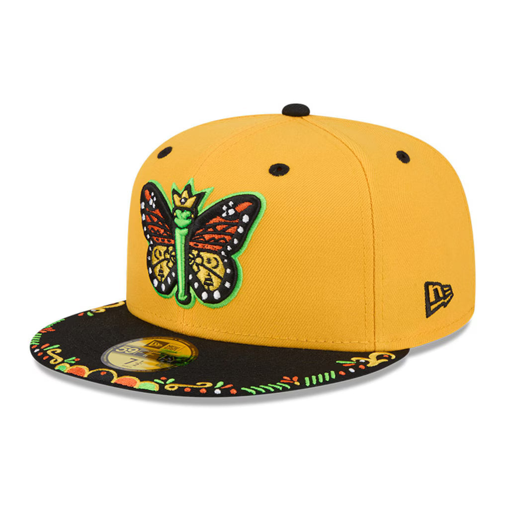 Eugene Emeralds MiLB New Era Men Yellow/Black 59Fifty Copa De La Diversion Fitted Hat product image 1, provided for visual