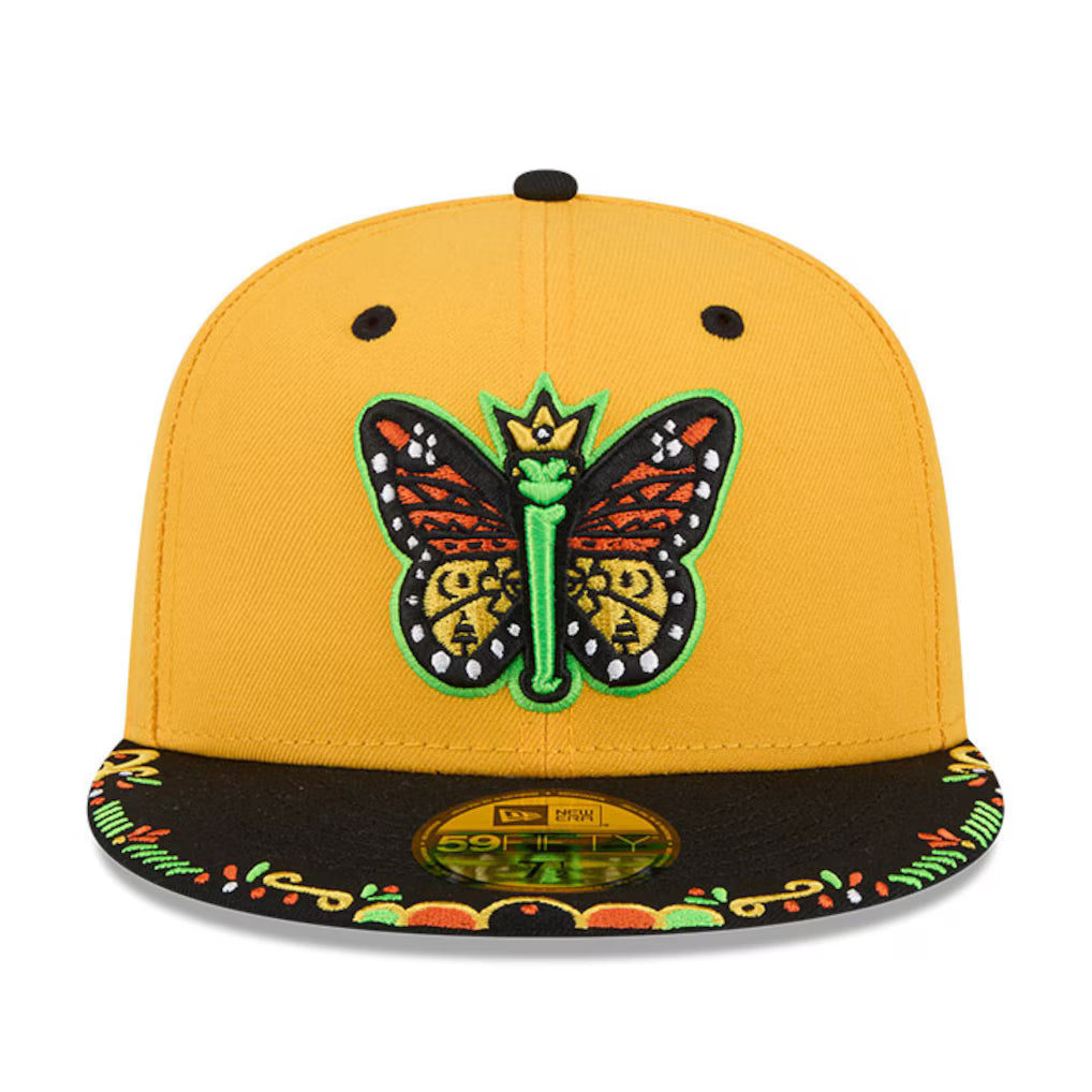Eugene Emeralds MiLB New Era Men Yellow/Black 59Fifty Copa De La Diversion Fitted Hat product image 3, provided for visual