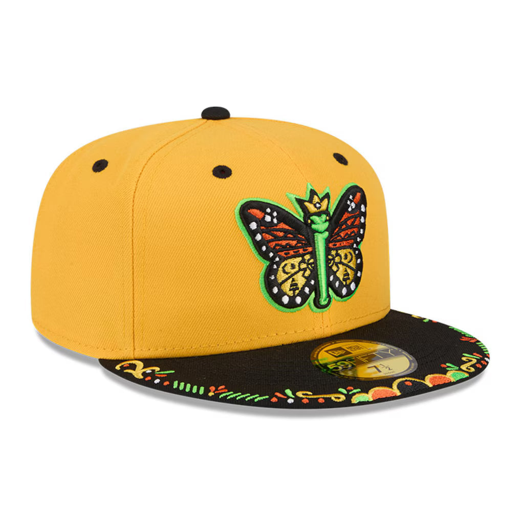 Eugene Emeralds MiLB New Era Men Yellow/Black 59Fifty Copa De La Diversion Fitted Hat product image 4, provided for visual