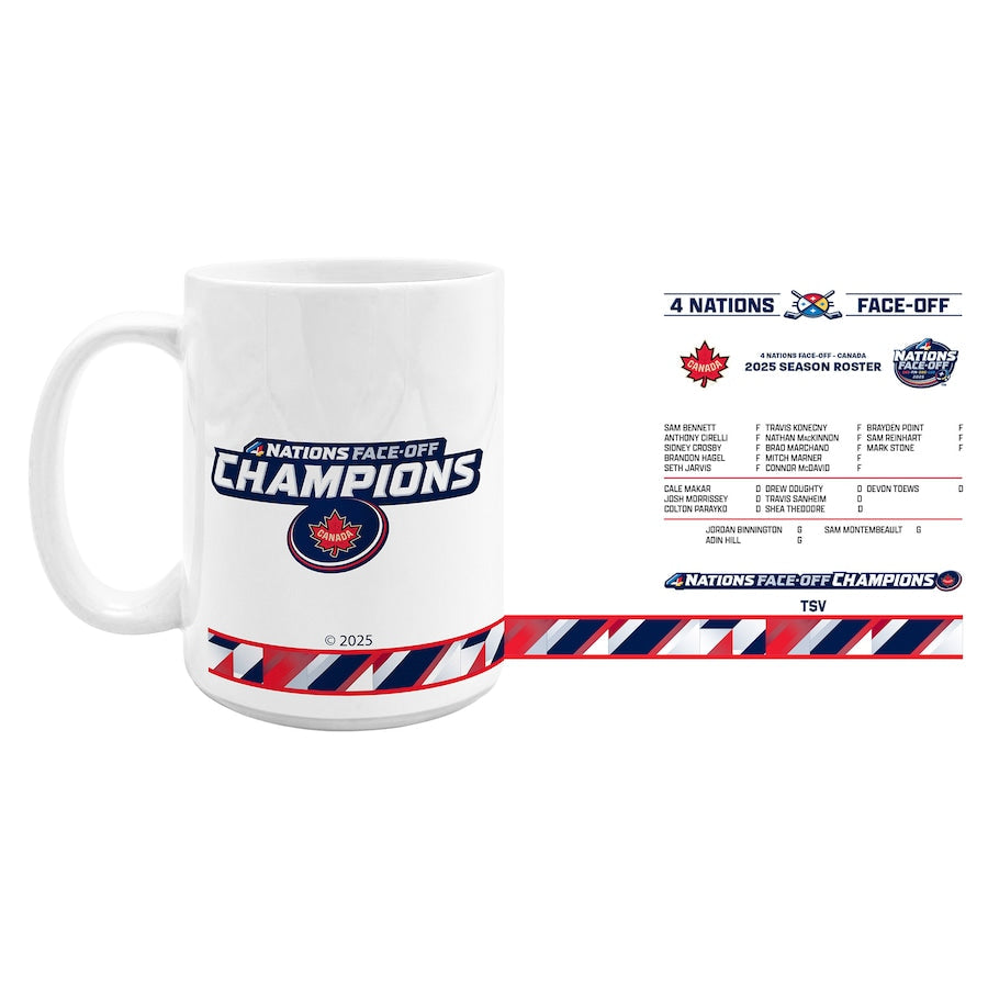 Canada NHL Inglasco 15oz 4 Nations Face-Off Champions Roster Sublimated Mug product image 5, provided for visual reference