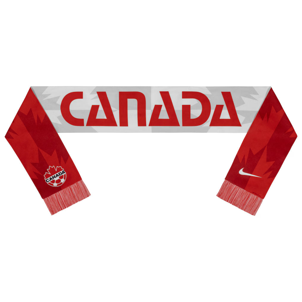 Canada Soccer FIFA Nike Red/White Unisex Global Futbol Sublimated Scarf product image 1, provided for visual reference and