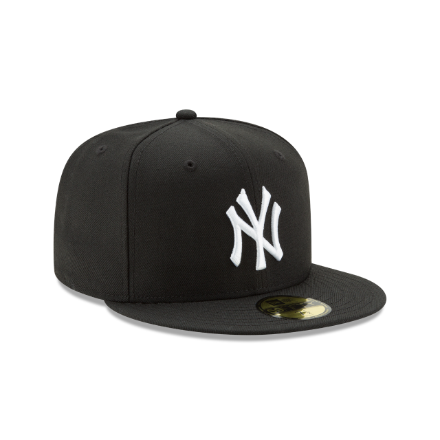 New York Yankees MLB New Era Men Black / White 59Fifty Basic Fitted Hat product image 6, provided for visual reference and